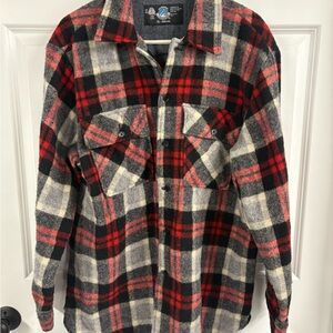 Vintage Swanndri Wool Bush Shirt Plaid Made in New Zealand XL Heavy Wool Flannel